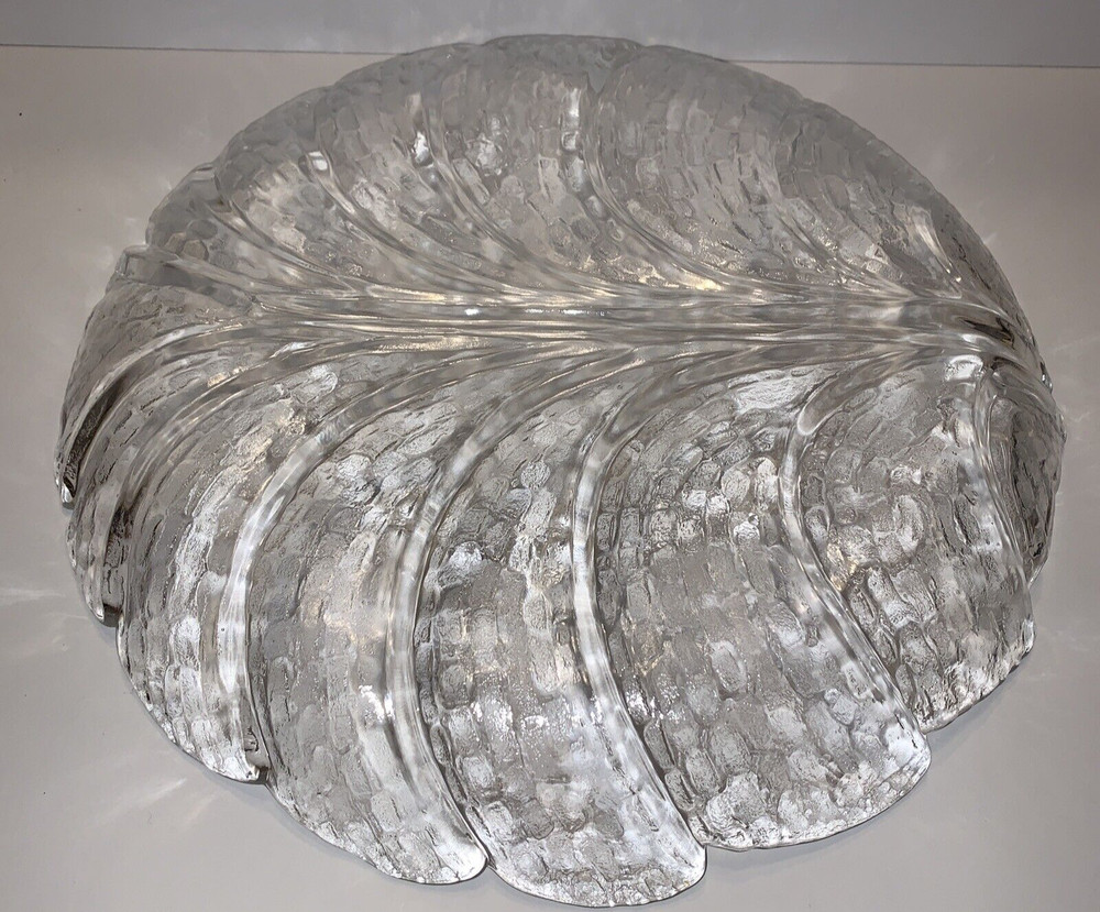 Orrefors Glass Serving Platter Plate Sweden 12” Diameter