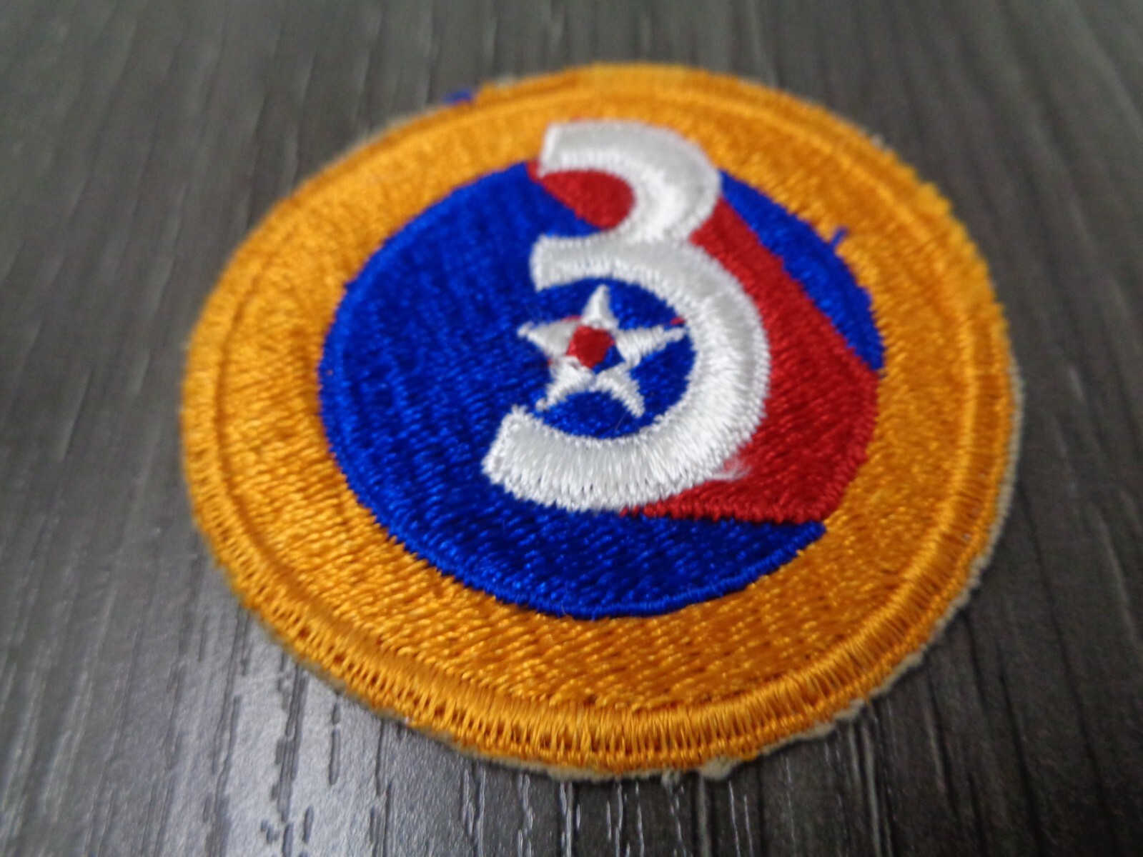 3RD US ARMY AIR FORCE *ORIGINAL* USAAF WWII/WW2 PATCH CUT EDGE NO GLOW
