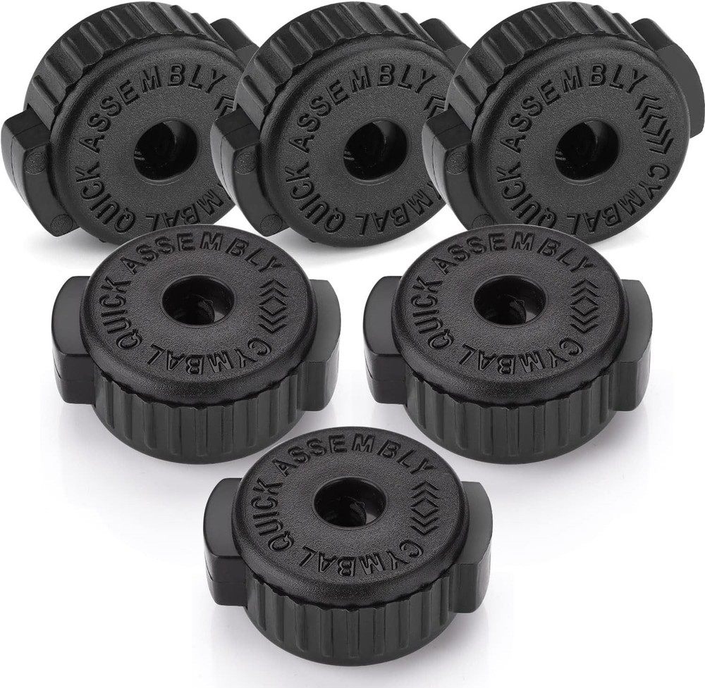 6PCS Black Plastic Cymbal Nuts 8mm Quick-Set Replacement for Drum Kit