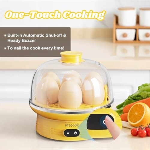 Easter Rapid Egg Cooker with Touchscreen – 7-Egg Capacity, Yellow