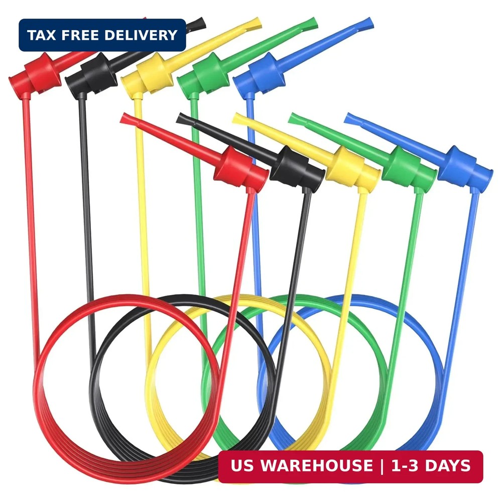 Goupchn Test Hook Clips Silicone Test Leads 5PCS Testing Cables Wires Dual IC Ho