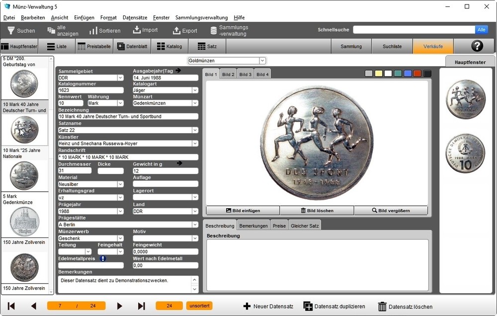 GS Coin Manager 5 Software Program to Manage Your Coin Collection