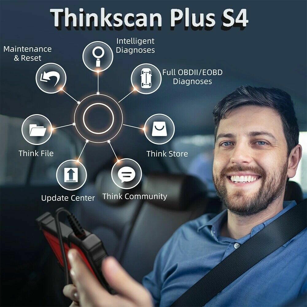 Thinkscan Plus S4 Car Scanner ECM SRS ABS TCM BCM Diagnostic Tool Code Reader