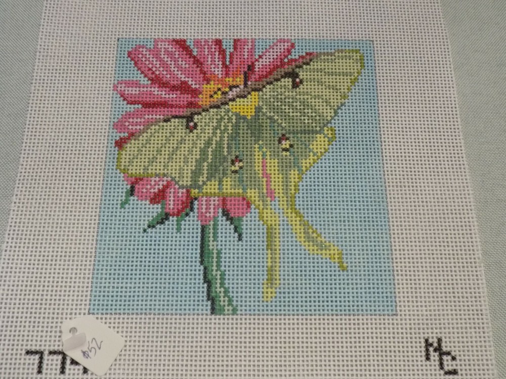 HAND PAINTED MOTH ON FLOWER