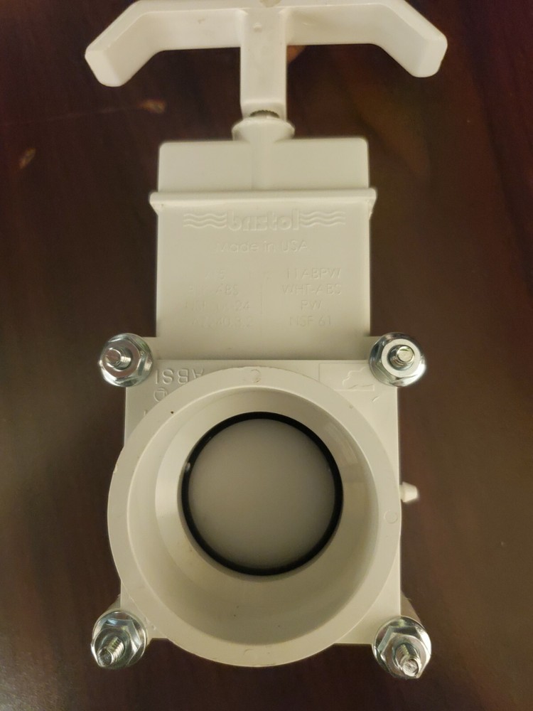 LASALLE Bristol Waste Valve for RV Gray Water Tank - 1-1/2" Diameter -White