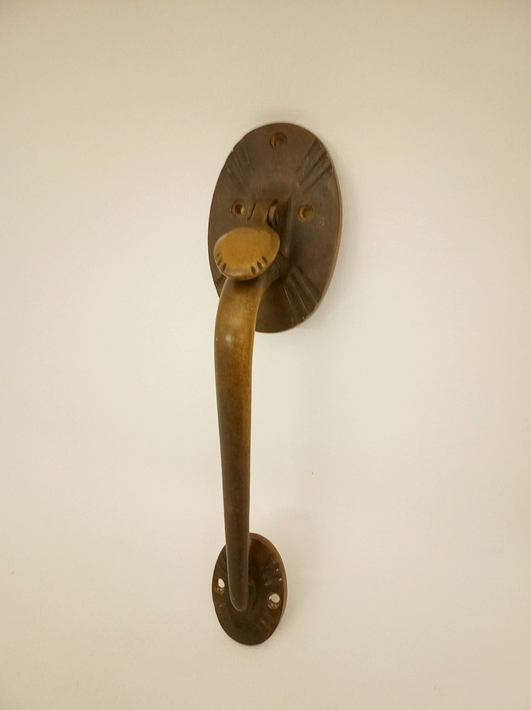 Vintage art deco brass door handle pull handle nice original patina