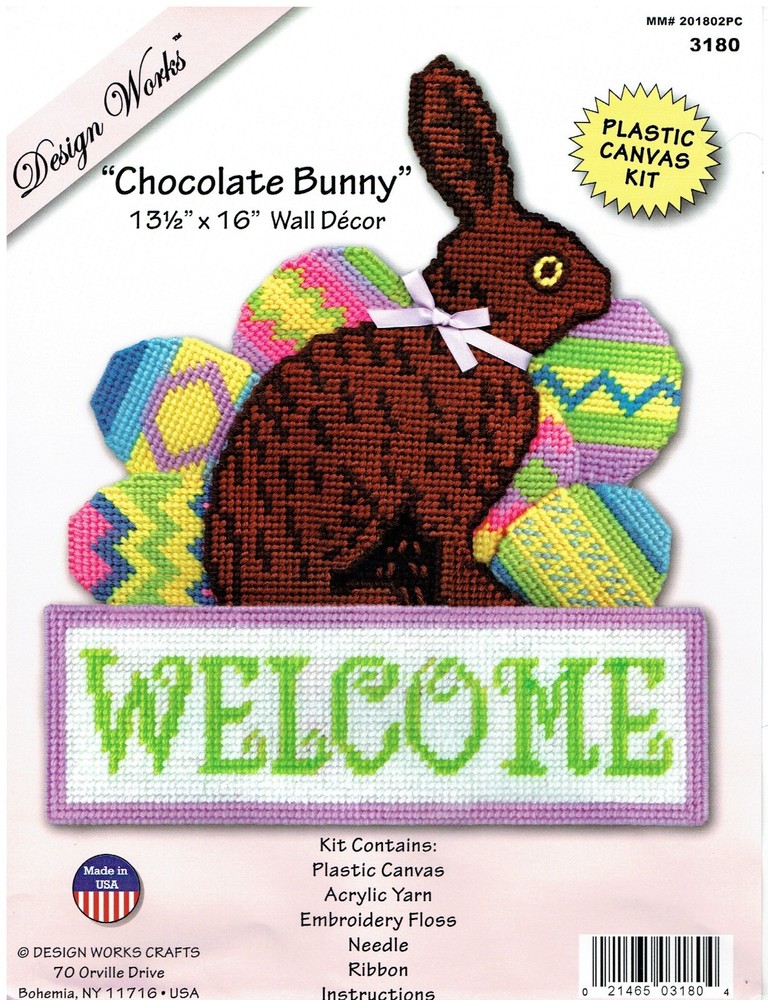 CHOCOLATE BUNNY 7ct plastic canvas  PATTERN (#TF0181)