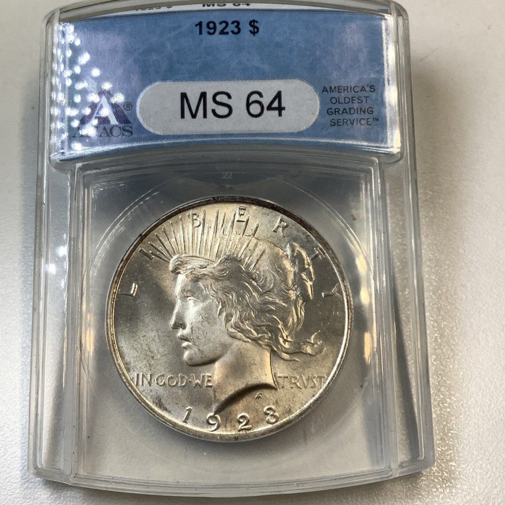1923 Peace Silver Dollar $1 - ANACS MS64