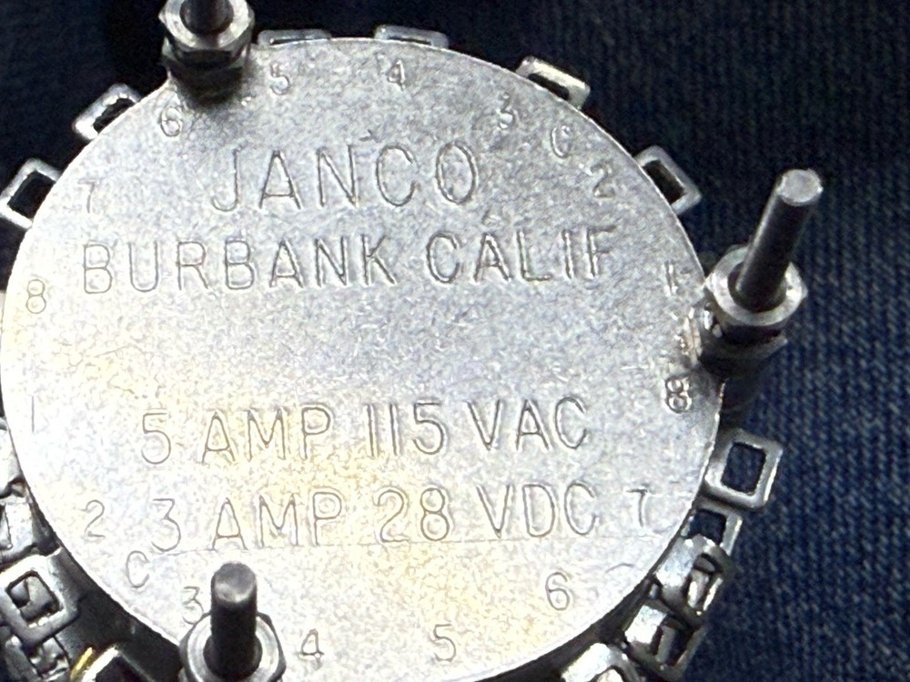 janco switch Rotary A22-2-7C8NDP 2POLE 7 DECK 8POSITION