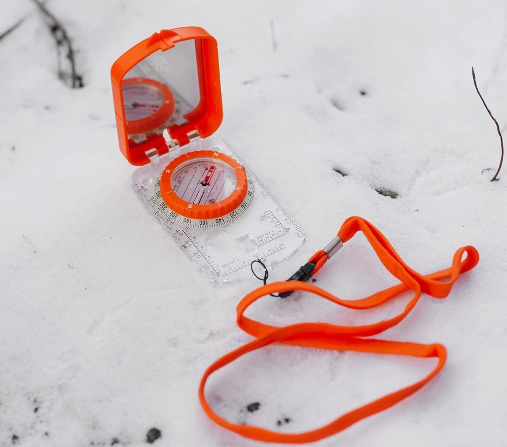 Boy Scout Sighting Compass - Adjustable Declination Mirror, Compass Base Plate,