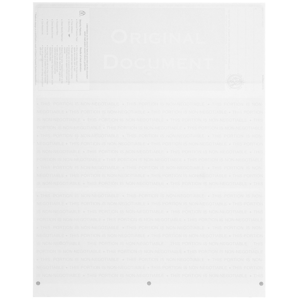 Blank Check Stock 500 Sheets Blue Linen for Secure Computer Printed Checks