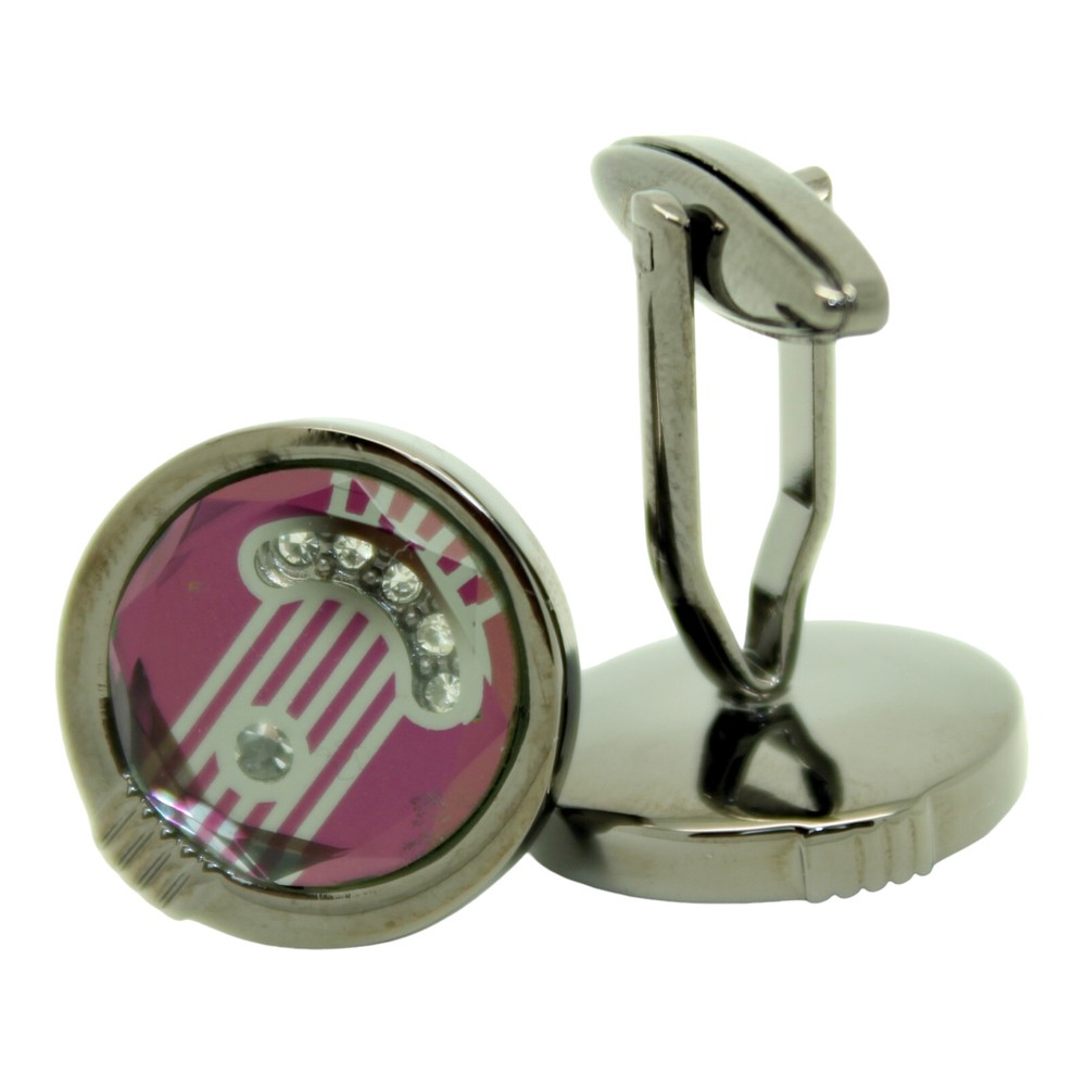 Black Purple Circular Cufflinks