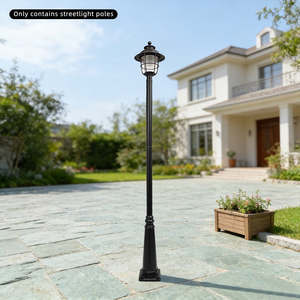 2.3 Meters Outdoor Split-type Light Post With Sturdy Ground Cage For Sidewalks