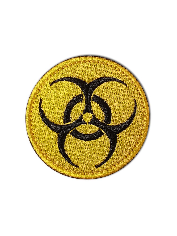 Biohazard Design Yellow- Embroidered Patch 2.5 - Hook and Loop - Tactical Patch