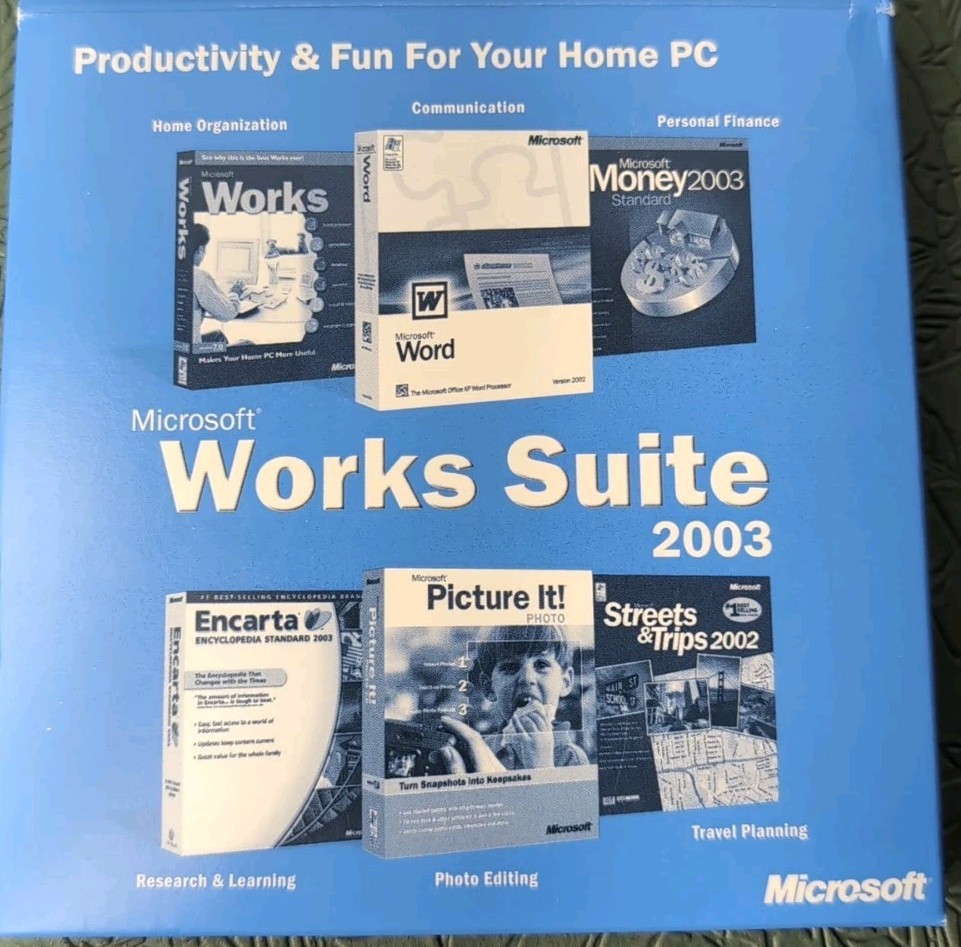 Microsoft Works Suite 2003 With Product Key Open Box