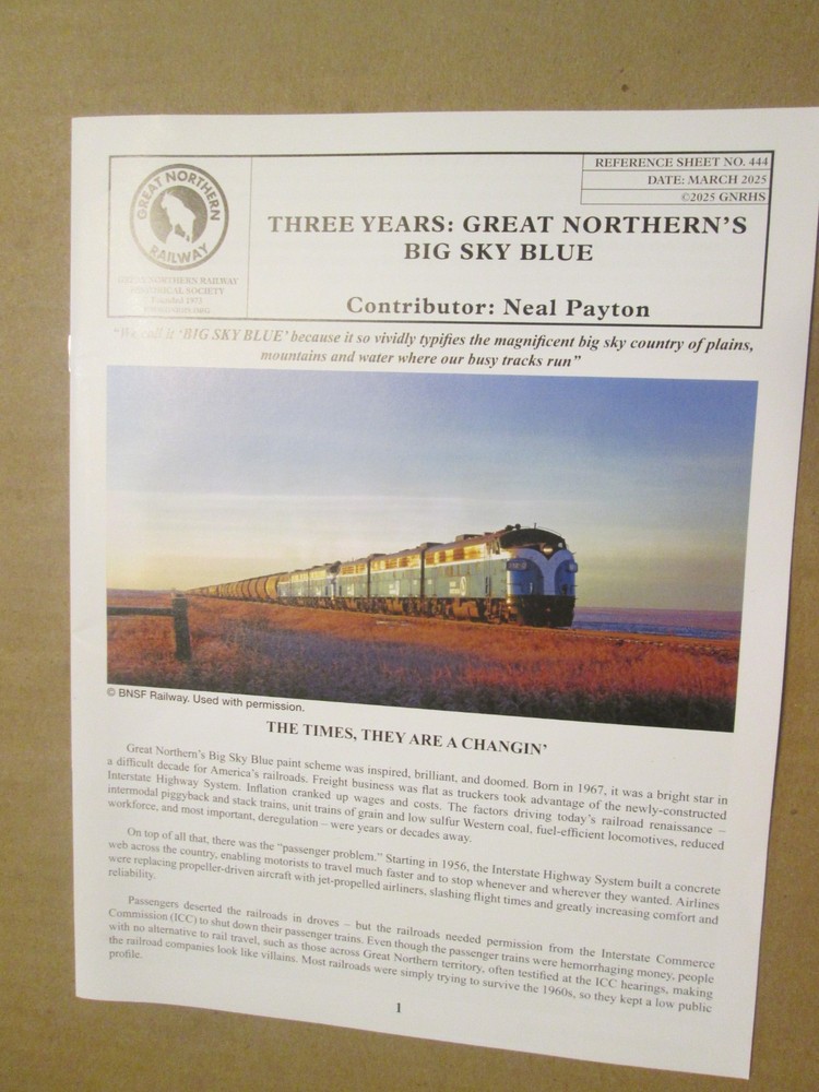 Great Northern Goat Reference Sheet 444  Three Years Great Sky Blue