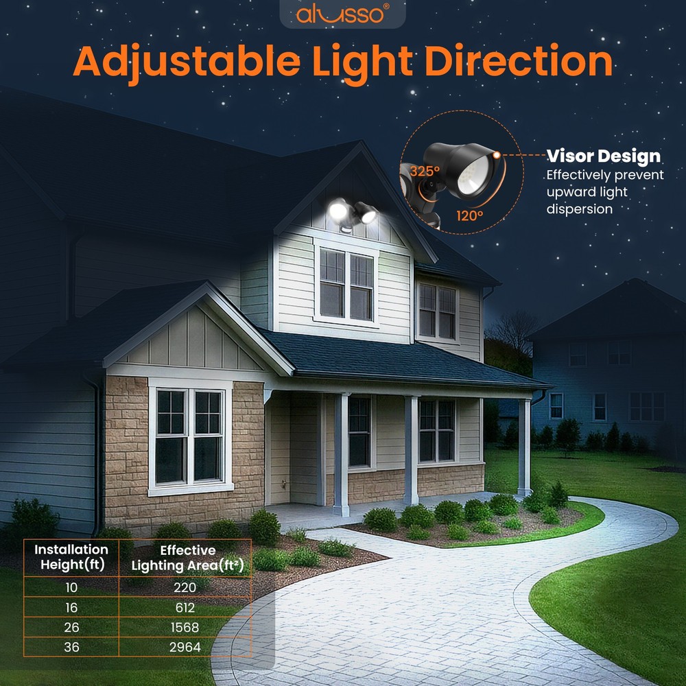 ALUSSO 2700LM LED Security Floodlight Motion Detection / D2D Light 3CCT Outdoor