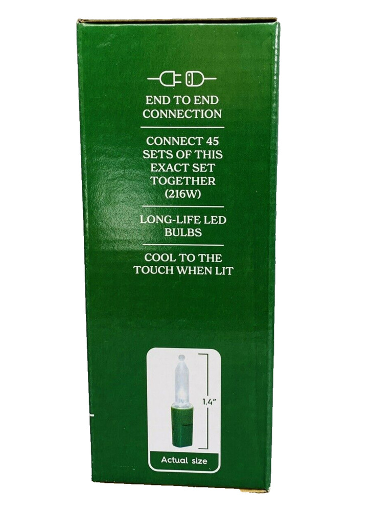 Clear Mini LED Light String 100 Count Christmas Cool White GREEN Wire Wedding