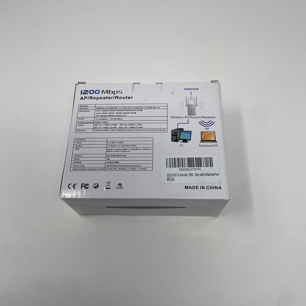 WiFi Extender Signal Long Range Coverage Signal Amplifier AC1200M