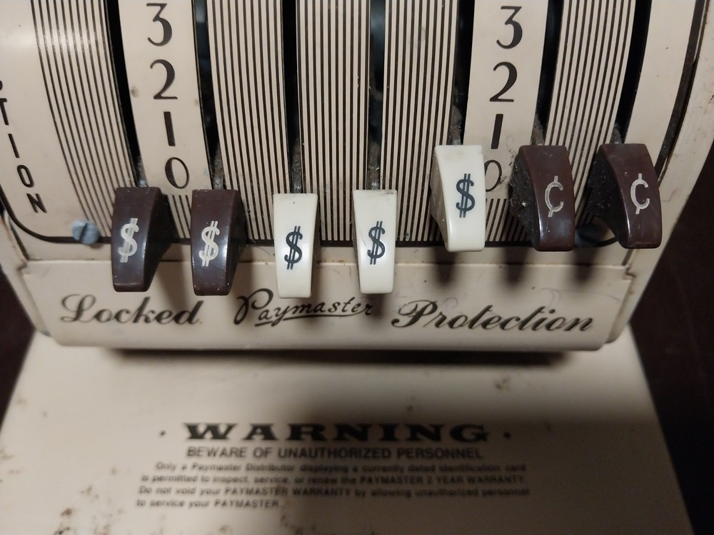 Vintage Paymaster X-550 Check Printer 1950's