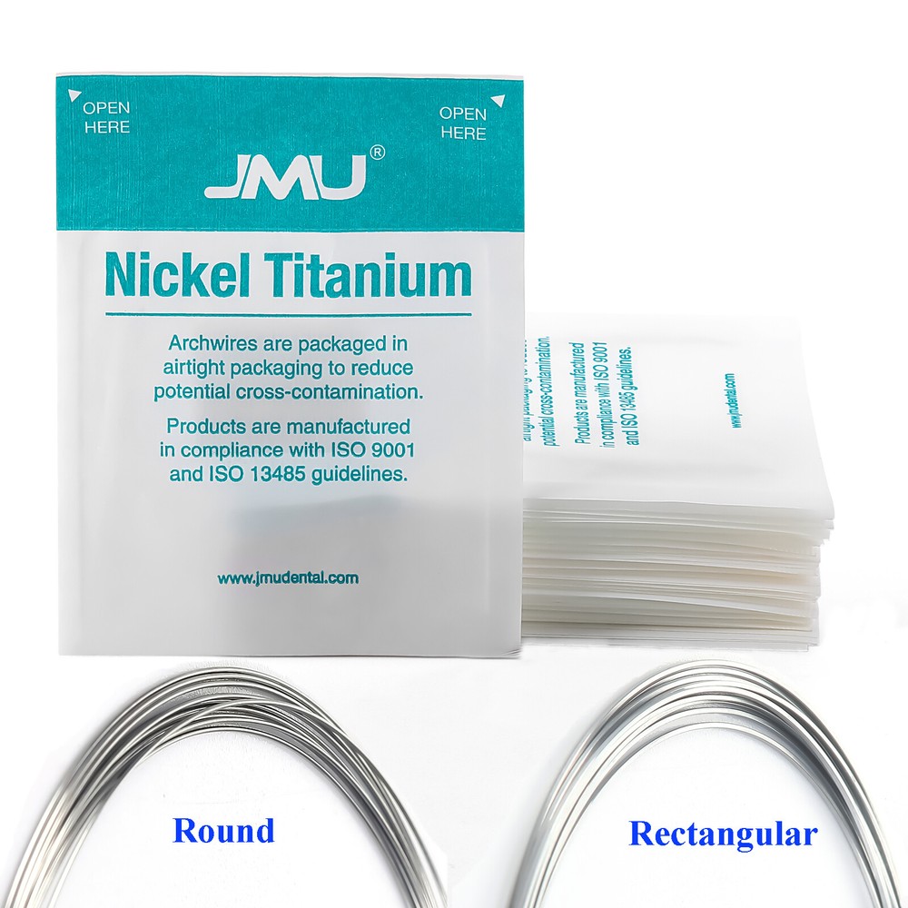 100PCS Ortho Super Elastic NiTi Arch Wire Natural Round/ Rectangular Full Sizes