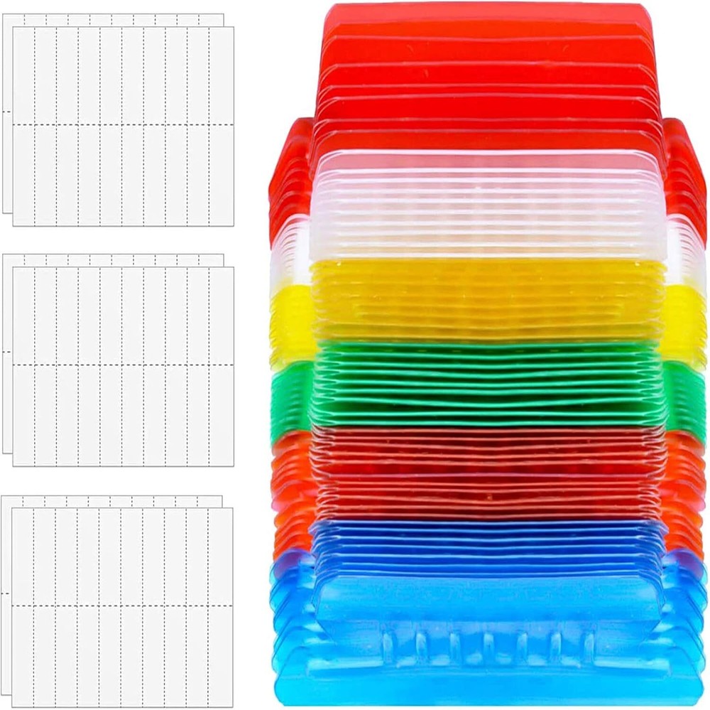 File Folder Tabs, 60+120 Sets Multicolor Hanging File Folder Tabs with Inserts