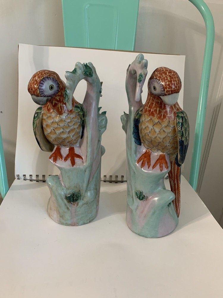 Set of 2 Vintage Parrot on Branches