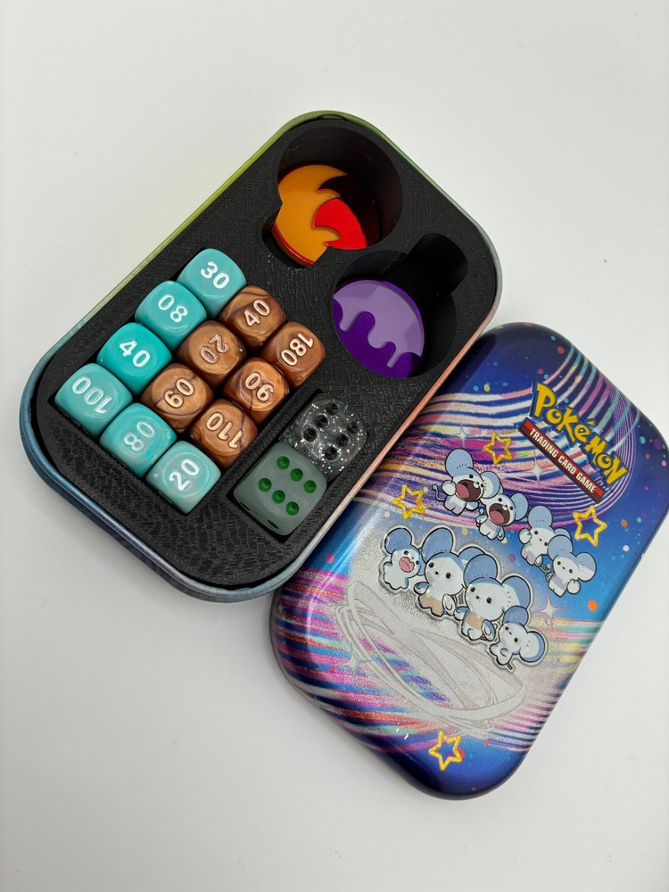 Pokemon Mini Tin Insert -Organize Your TCG Playspace, Great For Counters & Dice!