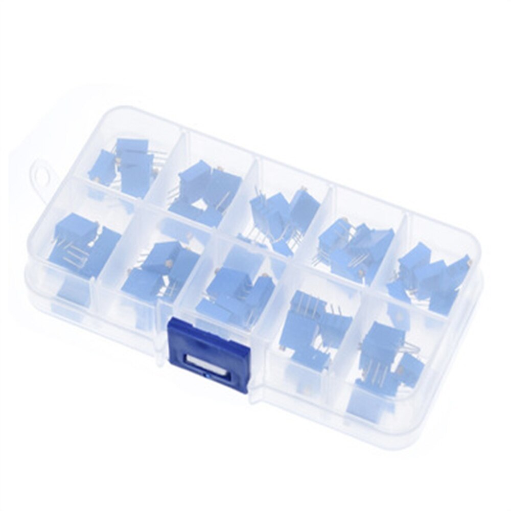 50pcs 3296W Multi-turn trimmer potentiometer Variable Resistor Kits