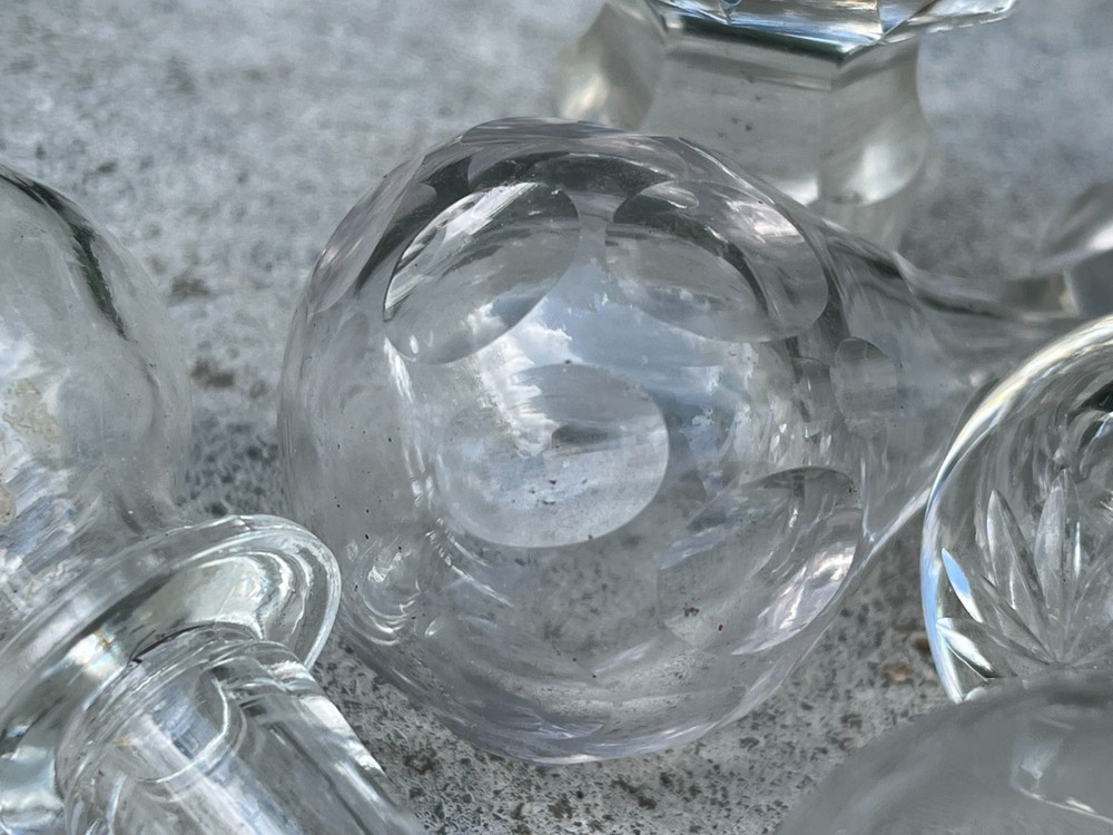 5 Antique glass Bottle Tops