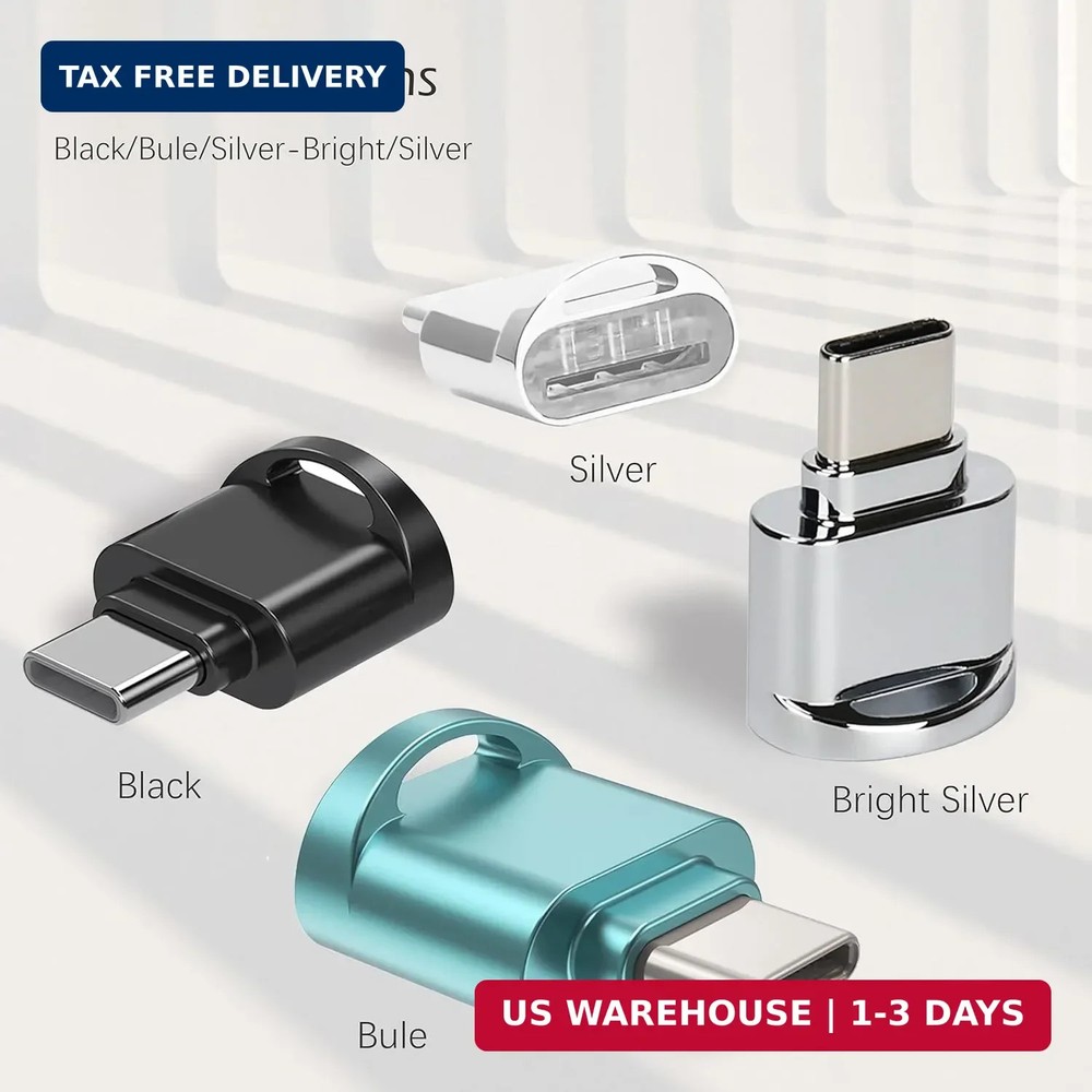 USB C Micro SD Card Reader for Android Phone, Camera, Laptop with Keychain, Mini