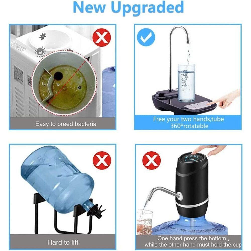 5 Gallon Water Bottle Switch Pump Electric Automatic Universal Jug Dispenser USB