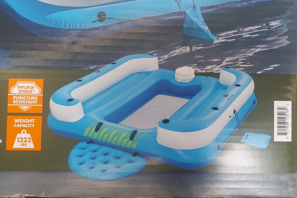 Ozark Trail 43903E Water Pool Inflatable Square Island Float 🆕
