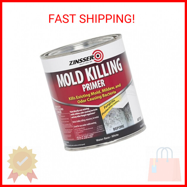 Rust-Oleum Zinsser 276087 Mold Killing Primer, Quart, White