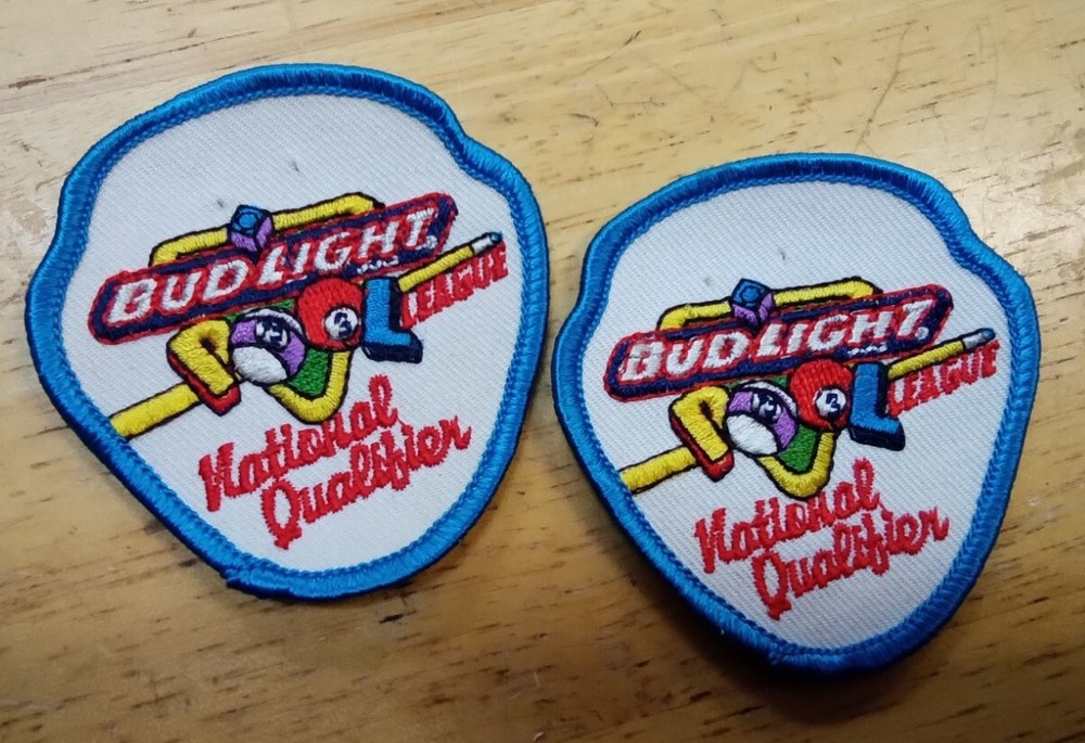 Bud Light pool league national qualifier white/blue patch Beer