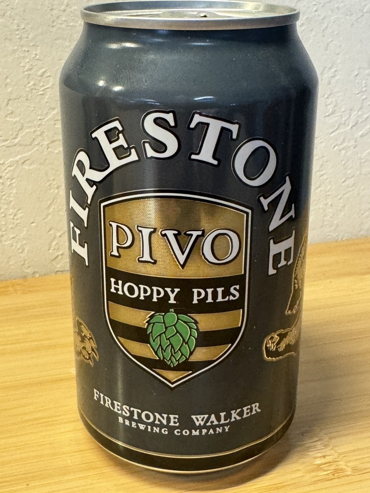 Firestone PIVO Hoppy Pils - Empty Beer Can Bottom Opened
