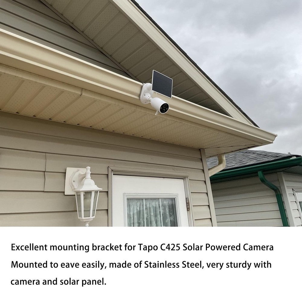 WiTi Gutter Mount Stainless Steel Bracket for Eufy Security SoloCam Silver