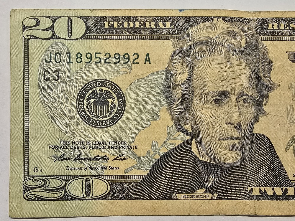 🗯1996 $20 Noticeable Misaligned Cut Error- Federal Reserve Note🗯