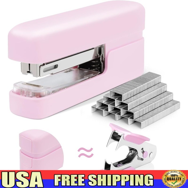 40 Sheet Stapler W/ Remover 830 Staples Flat Clinch Quick Reloading Storage New
