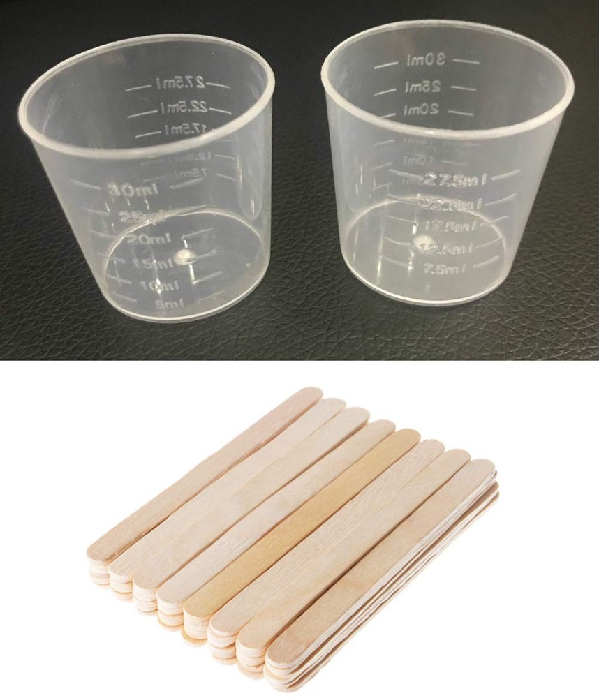 100 Pack 30ml (1 OZ) Plastic Clear Graduated Cups Transparent Scale Cups Clea...