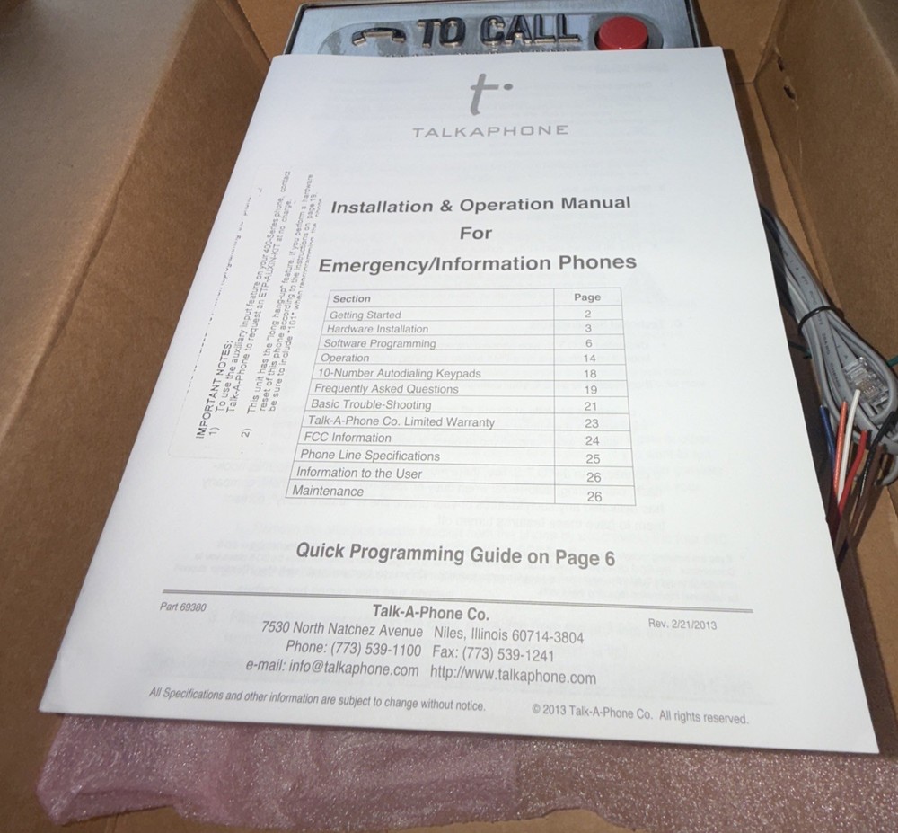 Talk A Phone ETP-401CV