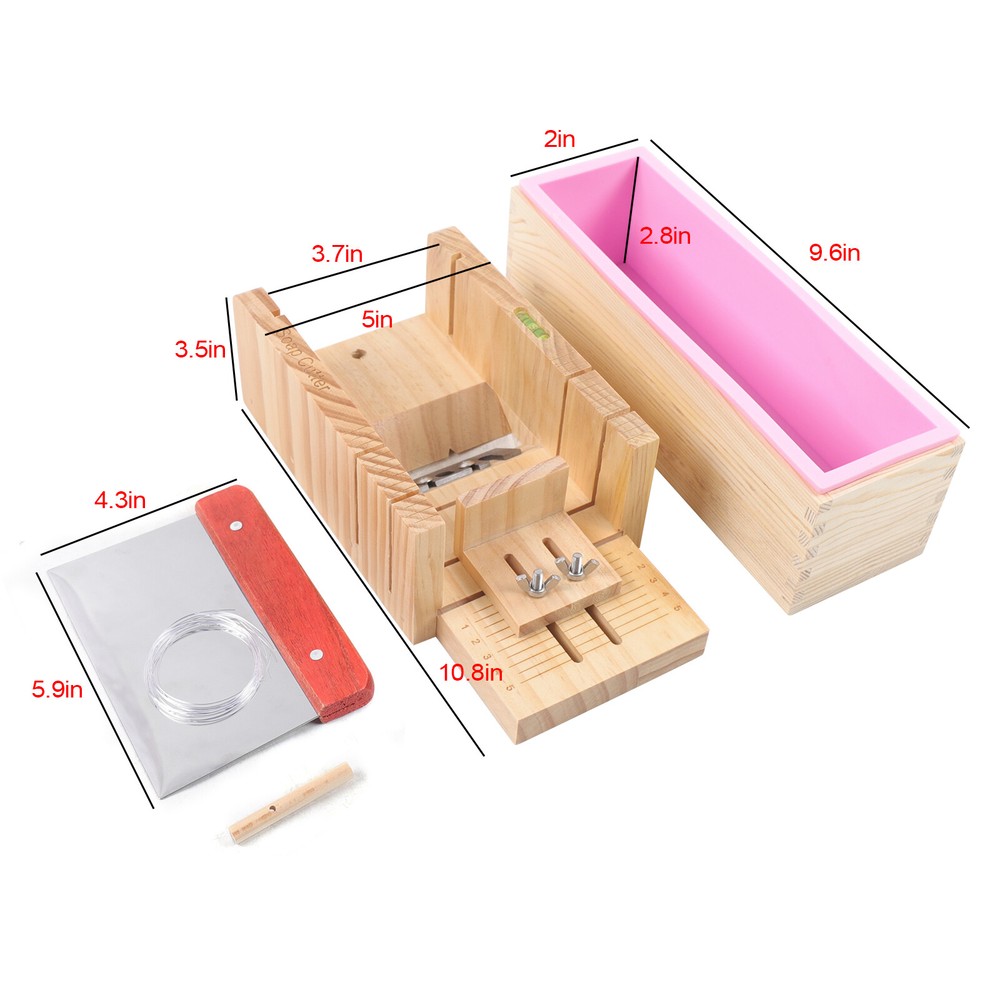 3PCS Soap Making Tool Kit with Adjustable Cutter & Silicone Mold