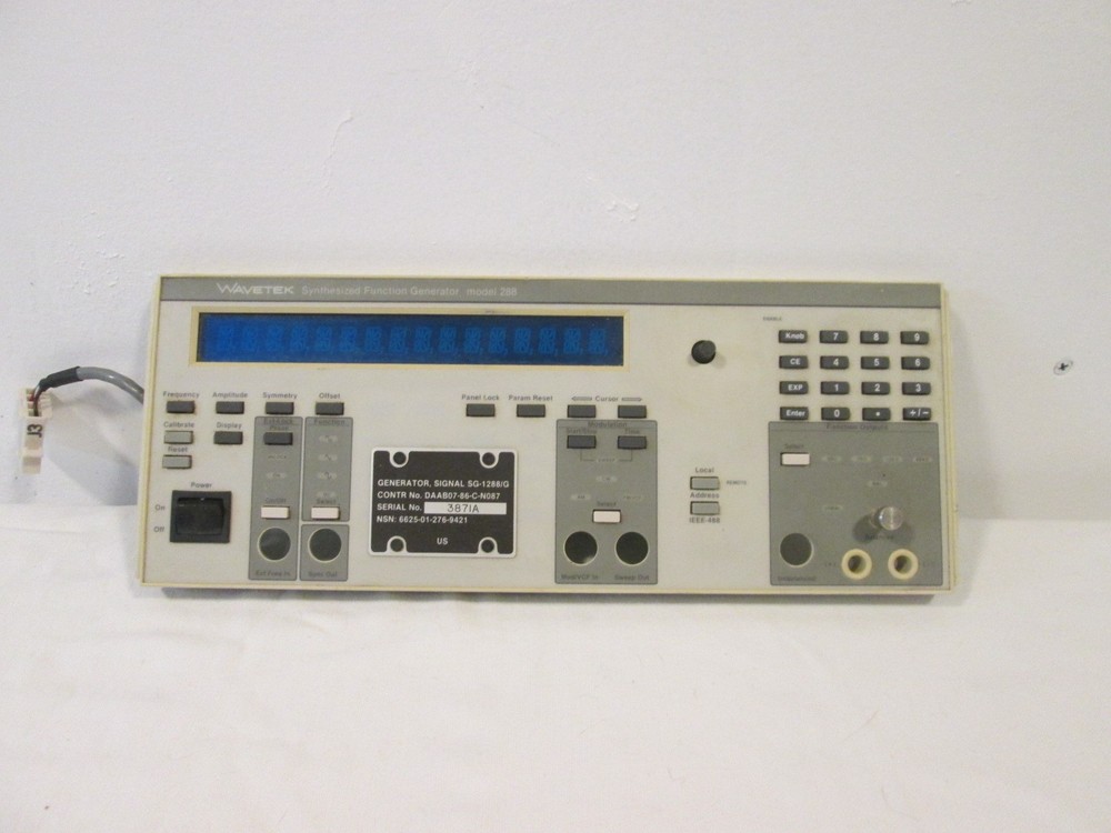WaveTek model 288 (SG-1288/G) Front panel, fully tested. Free ship to contig. 48