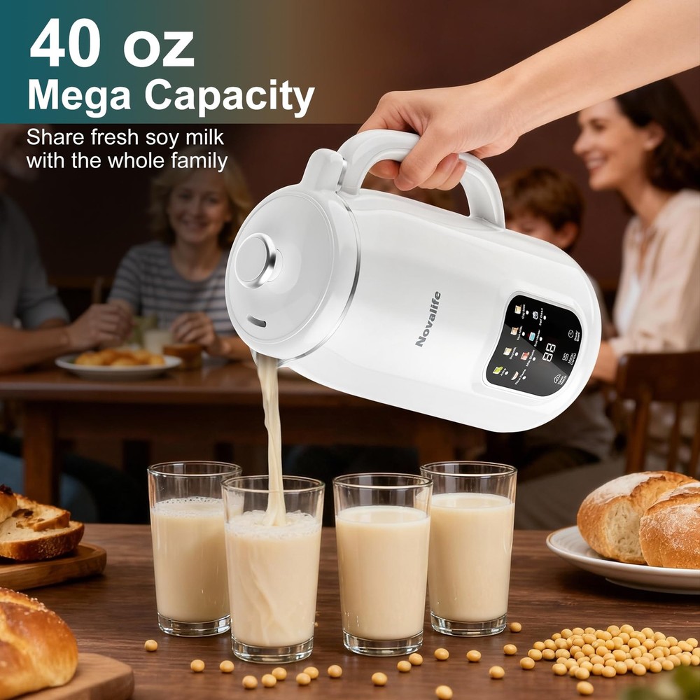 8 in 1 Nut Milk Maker Machine, 40oz Automatic Soy Extra Large, White