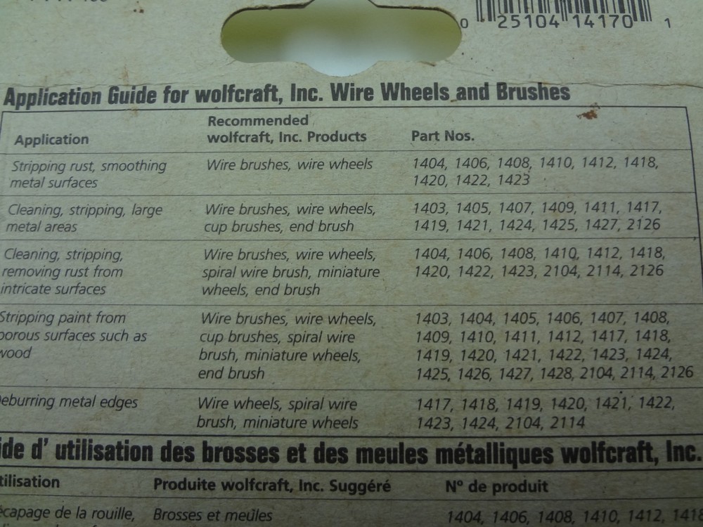 Wolfcraft 1417 3" Coarse Wire Wheel