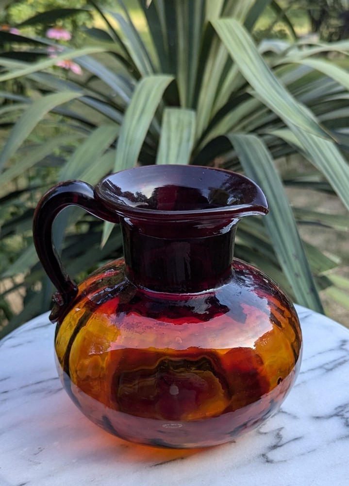 Hand Made Amberina Pitcher