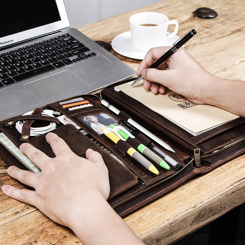 Genuine Leather Tablet Case Multi-Function Bag Fit For iPad Pro 10.5 Samsung