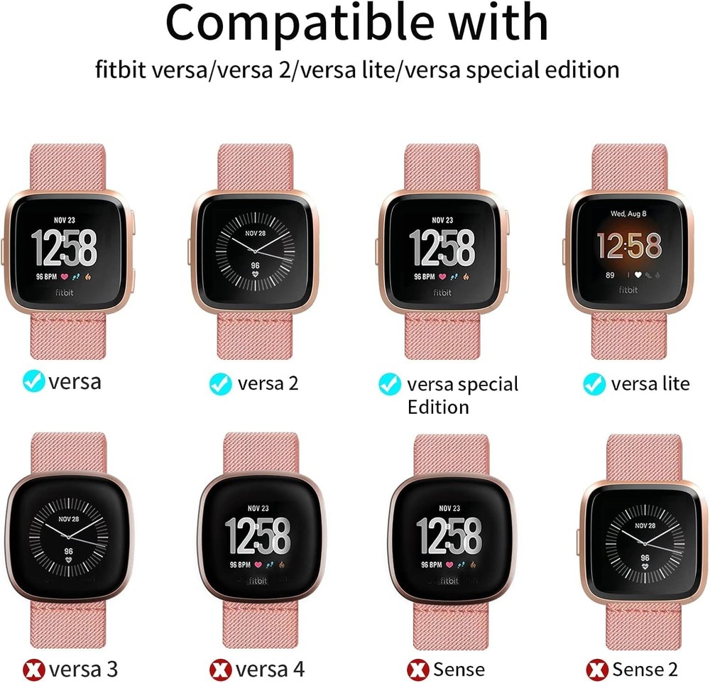 8 Pack Elastic Bands With Fitbit Versa 2/Lite/SE for Men, Adjustable Stretchy...