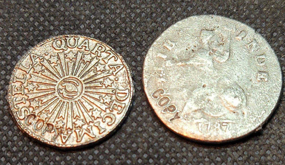 2 EARLY AMERICAN COIN COPYS L350