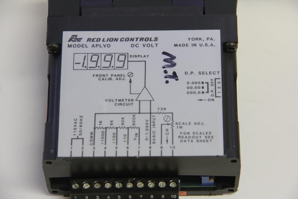 RED LION CONTROLS APLVD Panel Mount Voltmeter